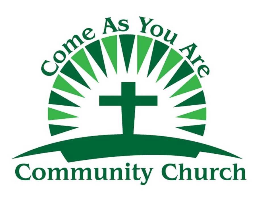 Come As You Are Community Church: a cross beneath green rays